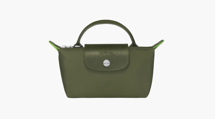 Longchamp Le Pliage Green Handle Pouch Forest 