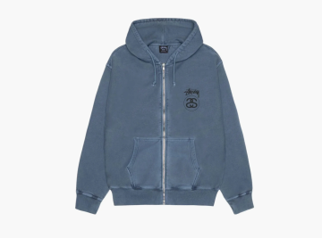 Stussy Stock Link Zip Hoodie Pigment Dyed Navy Blue 