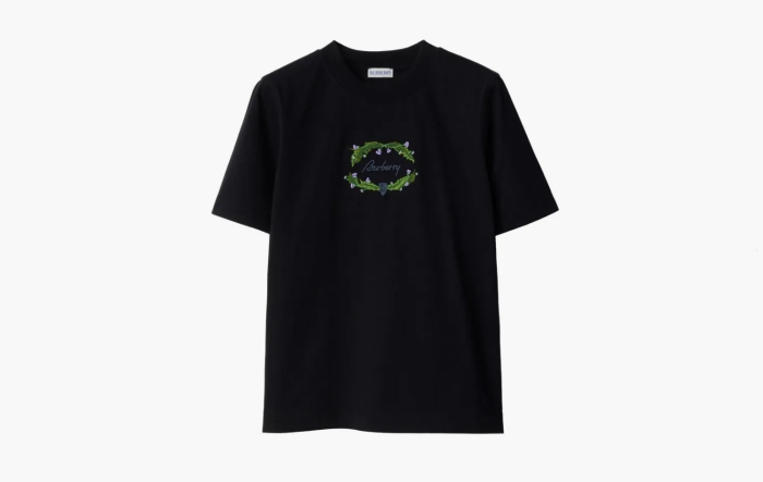 Burberry Thistle Logo Cotton T-shirt  Coal 