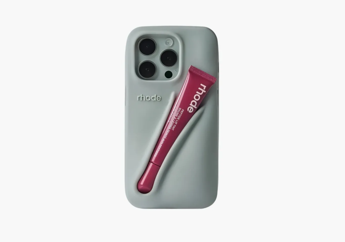 Rhode Lip Case Gray with Peptide Lip Tint Raspberry Jelly - Crushed Berry  Rhode Lip Case Gray with Peptide Lip Tint Raspberry Jelly - Crushed Berry