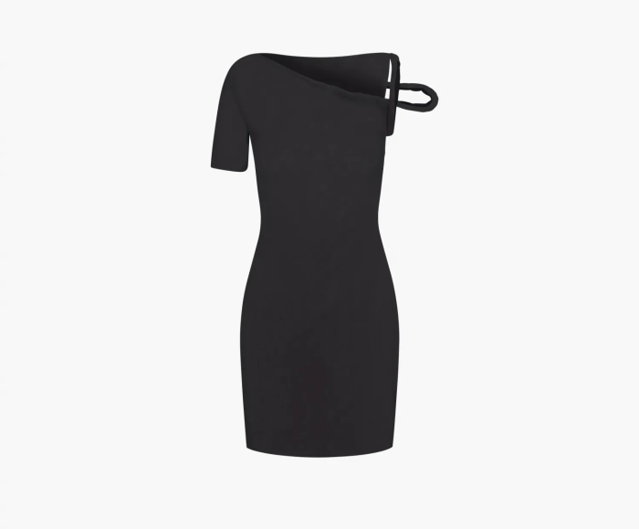 Khy Mesh Stretch Twist Mini Dress Black 