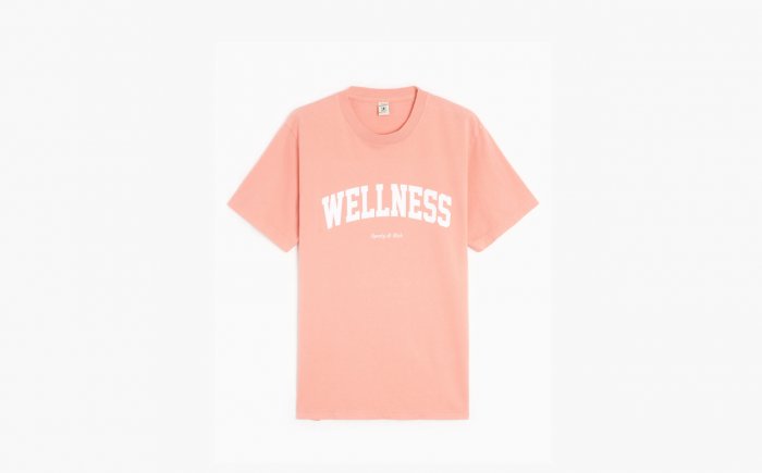 Sporty & Rich Straight hem cotton crew-neck t-shirt "Pink" 