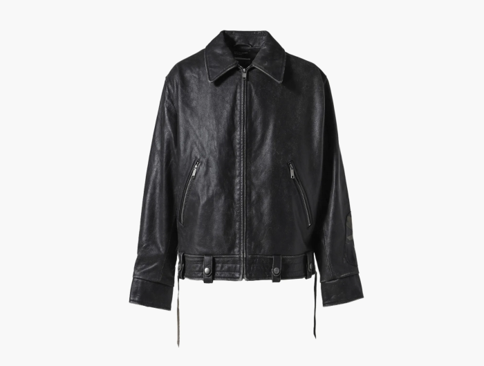 Enfants Riches Déprimés Pianist Distressed Leather Jacket Black 