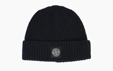  Stone Island Ribbed Beanie Dark Blue 