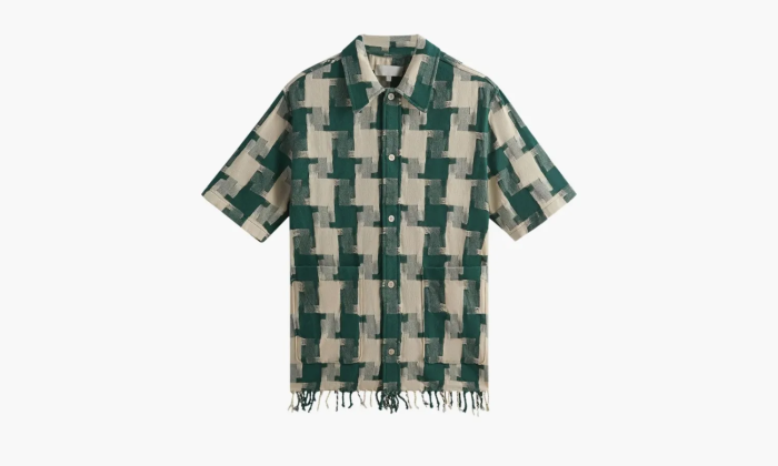 Kith Jumbo Houndstooth Boxy Collared Overshirt Conifer  Kith Jumbo Houndstooth Boxy Collared Overshirt Conifer