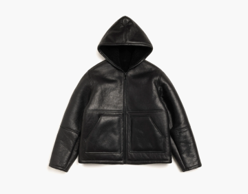 Stussy Shearling Hooded Jacket Black 