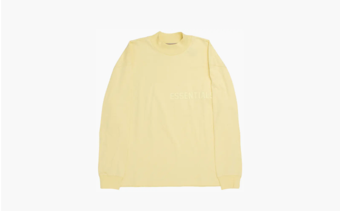 Fear Of God Essentials Long Sleeve LOGO Tee Canary  Fear Of God Essentials Long Sleeve LOGO Tee Canary