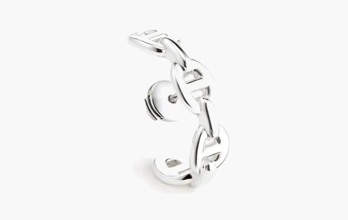 Hermes Single Chaine D'Ancre Enchainee Ear Climber Earring Sterling Silver  Hermes Single Chaine D'Ancre Enchainee Ear Climber Earring Sterling Silver