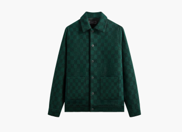 Kith Check Boucle Boxy Collared Overshirt Ivy Green 