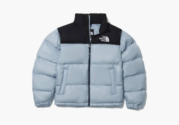 The North Face Logo Nuptse Puffer Jacket Blue 