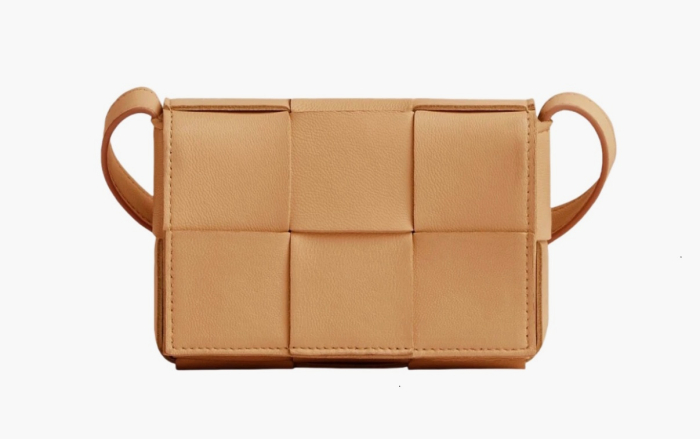 Bottega Veneta Padded Intreccio Cassette Crossbody Bag Brown 