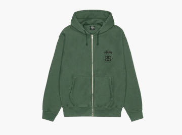 Stussy Stock Link Zip Hoodie Pigment Dyed Pine 