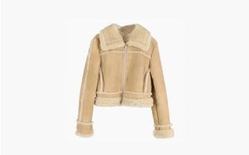 Acne Studios Lalita Lamb Shearling Jacket Brown Suede 
