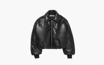 Acne Studios Faux Leather Bomber Jacket Black 