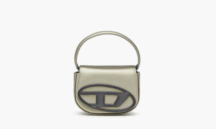 Diesel 1DR Iconic Mini Bag Metallic Leather Grey 