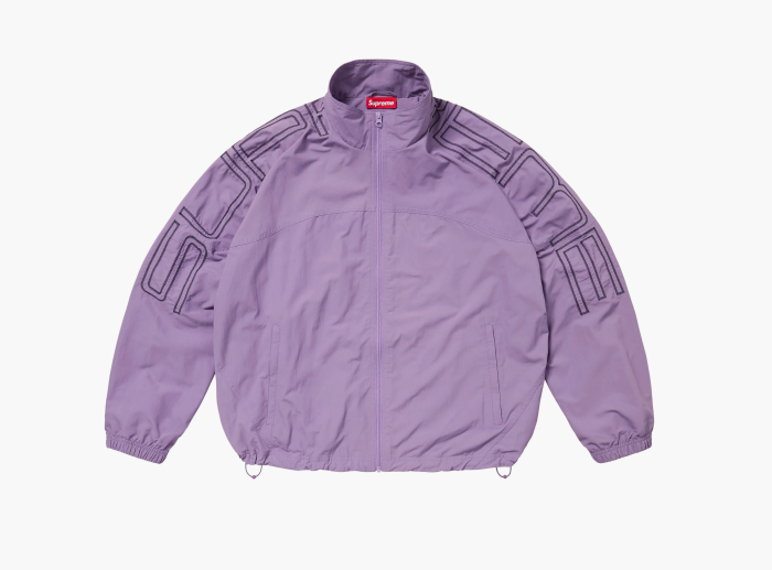 Supreme Spellout Embroidered Track Jacket  "Dusty Purple" 