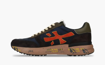 Premiata Mick Sneakers With Suede Inserts Blue-Brown 