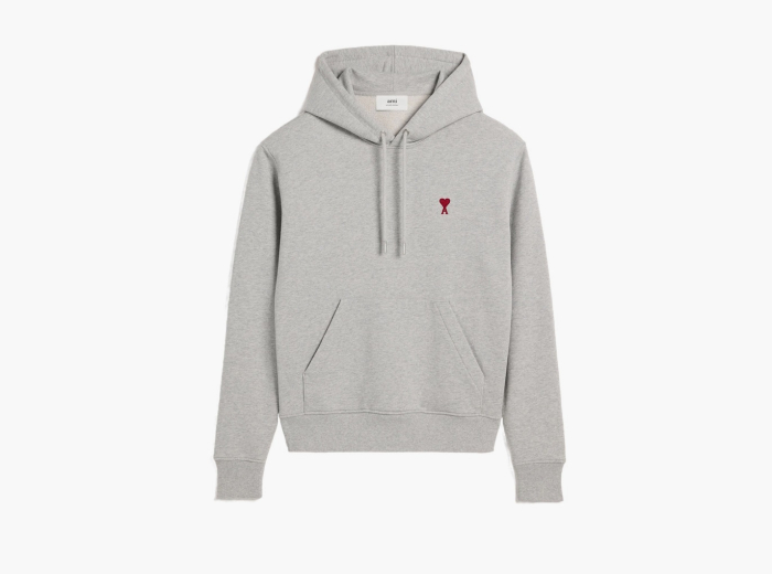 Ami Paris Ami de Coeur Hoodie Heather Ash Grey  Ami Paris Ami de Coeur Hoodie Heather Ash Grey