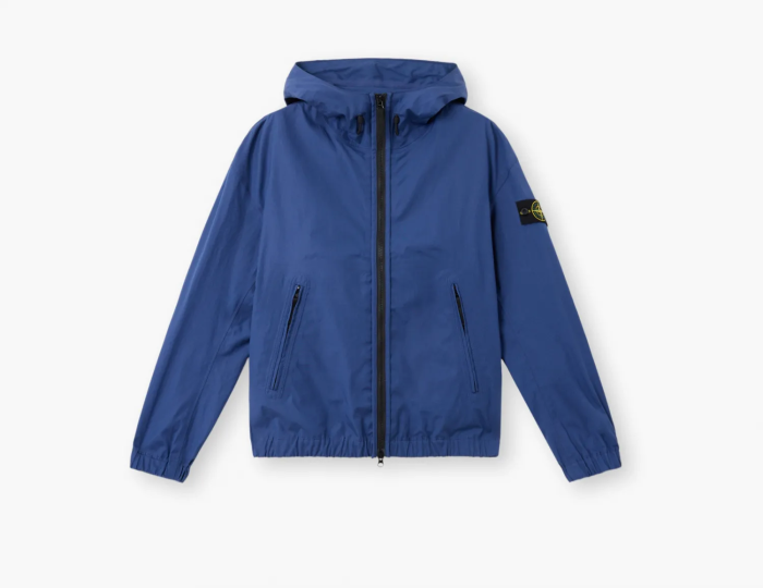 Stone Island Hooded Jacket with All-Weather Barrier and Anti-Drop Marine Blue  Stone Island Hooded Jacket with All-Weather Barrier and Anti-Drop Marine Blue