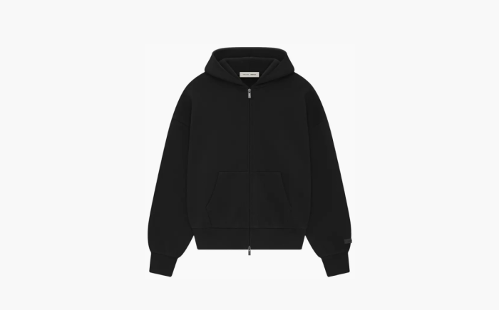 Fear of God Essentials Classic Full Zip-Up Hoodie "Jet Black" 
