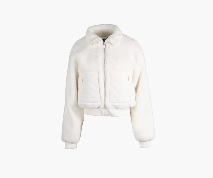 Alo Yoga Sherpa Edge Bomber Ivory 