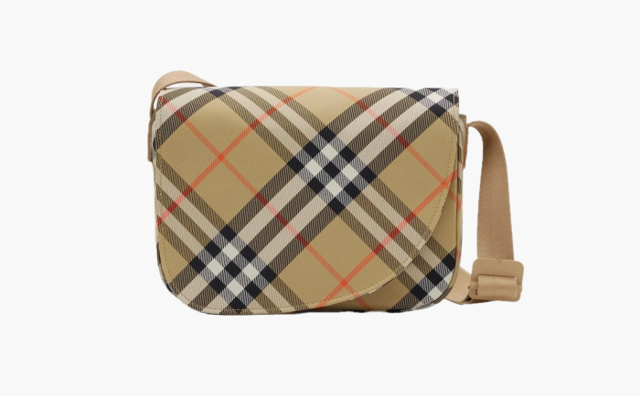 Burberry Checked Messenger Bag Beige 