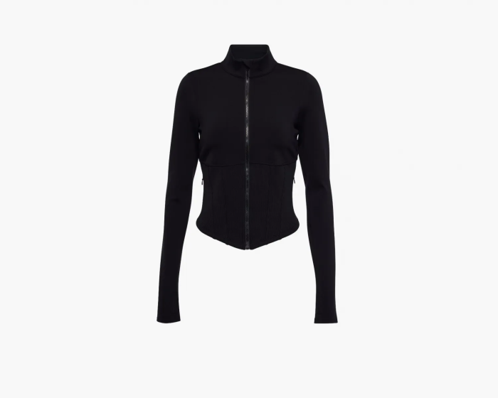 Alo Yoga Airbrush Corset Full Zip Jacket Black  Alo Yoga Airbrush Corset Full Zip Jacket Black