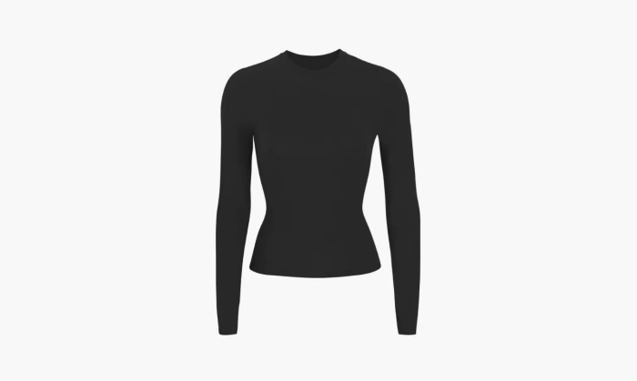 SKIMS Long Sleeve T-shirt Black  SKIMS Long Sleeve T-shirt Black