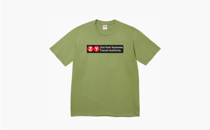 Supreme Zoo York Transit Tee Olive  Supreme Zoo York Transit Tee Olive