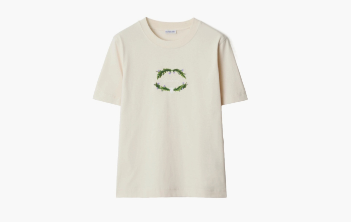 Burberry Thistle Logo Cotton T-shirt  "Tundra" 