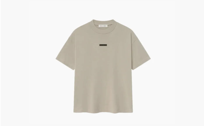 Fear of God ESSENTIALS Mens Classic Fit Tee Heather Stone  Fear of God ESSENTIALS Mens Classic Fit Tee Heather Stone