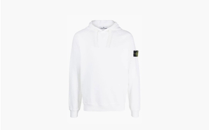 Stone Island Garment Dyed Popover Hoodie White 