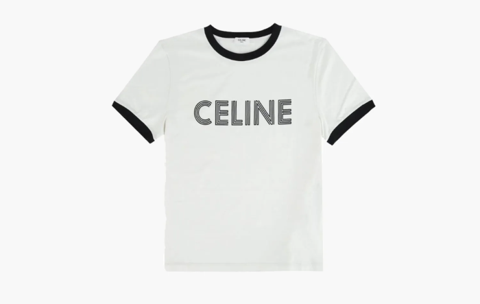 Celine Loose T-Shirt Jersey Dirty White Black  Celine Loose T-Shirt Jersey Dirty White Black