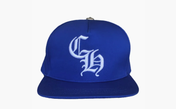 Chrome Hearts 6 Panel On Field CH White Baseball Cap Blue 