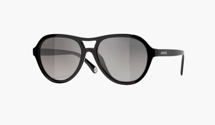 Chanel Pilot Sunglasses Acetate Black  Chanel Pilot Sunglasses Acetate Black