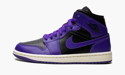 JORDAN 1 MID MNS WMNS "Black/Purple" - 5W