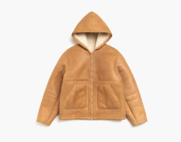 Stussy Shearling Hooded Jacket Tan 