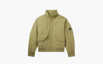 C.P. Company Logo-appliquéd Padded Pro-tek Bomber Green 