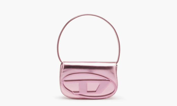 Diesel 1DR Shoulder Bag Mirrored Leather Pink 
