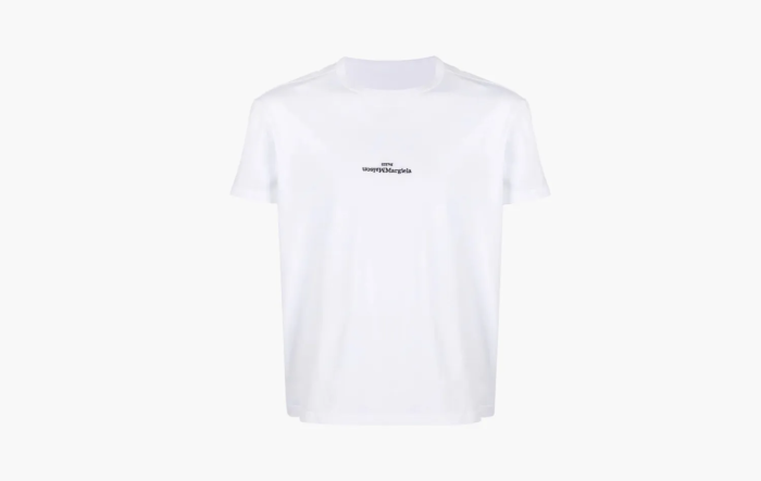 Maison Margiela Logo-embroidered Cotton T-shirt White  Maison Margiela Logo-embroidered Cotton T-shirt White