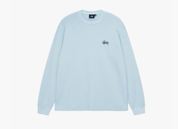 Stussy Basic Stock Long Sleeve Thermal Light Blue 