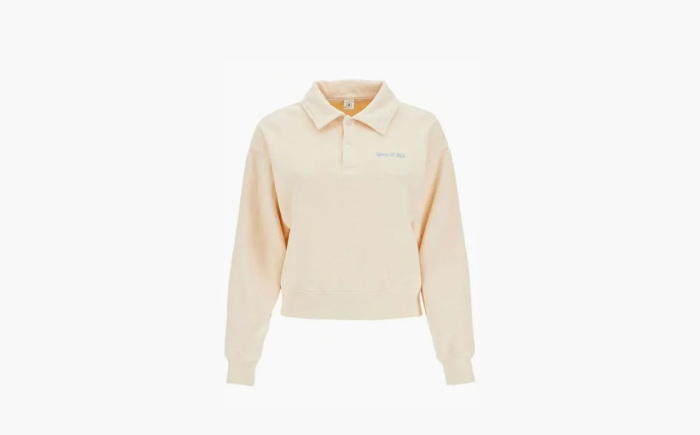 Sporty & Rich Cropped Polo Sweatshirt Beige 