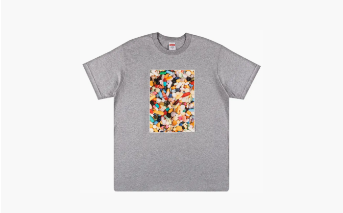 Supreme FW20 Pills Tee Heather Grey  Supreme FW20 Pills Tee Heather Grey
