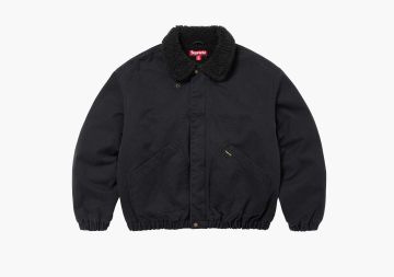 Supreme Faux Shearling Lined Bomber Jacket Black 