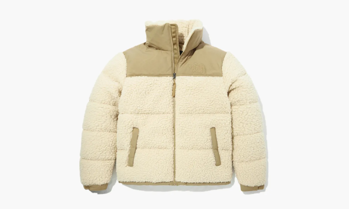 The North Face Sherpa Nuptse Jacket Bleached Sand And Kelp Tan  The North Face Sherpa Nuptse Jacket Bleached Sand And Kelp Tan