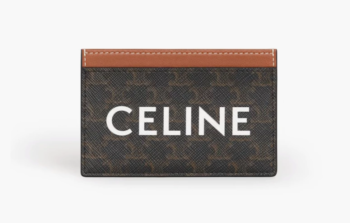 Celine Card Holder Triomphe Canvas Brown  Celine Card Holder Triomphe Canvas Brown