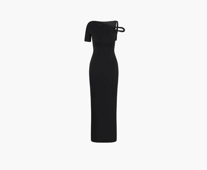 Khy Sueded Stretch Twist Maxi Dress Black 
