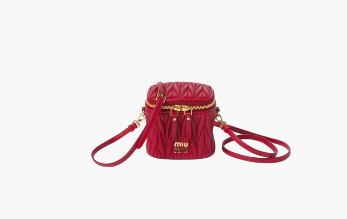 Miu Miu Matelassé Nappa Leather Micro Bag Red 