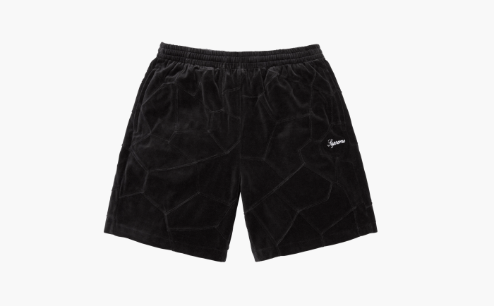 Supreme Patchwork Velour Short  "Black" 
