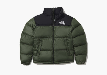 The North Face Logo Nuptse Puffer Jacket Green 